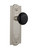 Nostalgic 710307: Meadows Backplate w/Black Porcelain Knob Privacy Door Set - Satin Nickel
