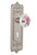 Nostalgic 710946: Egg & Dart Backplate w/White Rose Porcelain Knob Passage Door Set - Satin Nickel