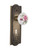 Nostalgic 710948: Meadows Backplate w/White Rose Porcelain Knob Passage Door Set - Antique Brass