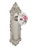Nostalgic 711016: Victorian Backplate w/White Rose Porcelain Knob Single Dummy Door Set - Satin Nickel