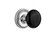 Nostalgic 710318: Rope Rosette w/Black Porcelain Knob Privacy Door Set - Bright Chrome