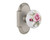 Nostalgic 712860: Cottage Backplate w/White Rose Porcelain Knob Passage Door Set - Satin Nickel