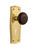 Nostalgic 710814: Prairie Backplate w/Brown Porcelain Knob Privacy Door Set - Polished Brass
