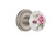 Nostalgic 711201: Rope Rosette w/White Rose Porcelain Knob Privacy Door Set - Satin Nickel