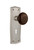 Nostalgic 710815: Prairie Backplate w/Brown Porcelain Knob Privacy Door Set - Satin Nickel