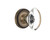 Nostalgic 711348: Rope Rosette w/Oval Clear Glass Crystal Knob Passage Door Set - Antique Brass