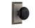 Nostalgic 713476: Studio Backplate w/Black Porcelain Knob Single Dummy Door Set - Antique Pewter
