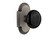 Nostalgic 713068: Cottage Backplate w/Black Porcelain Knob Single Dummy Door Set - Antique Pewter