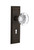 Nostalgic 712566: New York Backplate w/Round Clear Glass Crystal Knob Privacy Door Set - Oil-Rubbed Bronze