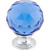 Top Knobs TK124PC: 1-3/8" Crystal Round Cabinet Knob - Blue Crystal/Polished Chrome