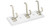 Richelieu T39201184: 11-3/4" Transitional 3-Hook Wall Rack - Matte Nickel/White