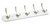 Richelieu T37121184: 21-1/2" Transitional 5-Hook Wall Rack - Matte Nickel/White
