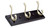 Richelieu T36751184: 10" Utility 3-Hook Wall Rack - Matte Nickel/Espresso