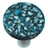 Aquila HK8055-KRB: 1-1/2" Granite Round Cabinet Knob w/Black Post - Turquoise Blue/French Vanilla