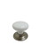 Richelieu BP321519530: 1-7/8" Classic Ceramic Cabinet Knob - Brushed Nickel/White