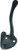 Hickory P27120-BL: 3-1/2" Utility Double Coat Hook w/Knob Ends - Black
