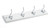 Richelieu 37709: 4 Hook Utility Wall Rack - White/Chrome