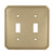 Omnia 8004/D.SB: Double Toggle Beaded Switchplate - Shaded Bronze