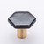 Sietto K-1702-SB: 1-1/4" Hexagon Cabinet Knob - Iridescent Silver Black w/Satin Brass Base