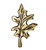 Buck Snort KB00142-1200: 1-3/8" Oak Leaf Cabinet Knob - Oxidized Brass