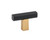 Alno A2805-CHP/MB: 1-3/4" Quadrato Smooth T-Bar Cabinet Knob - Champagne/Matte Black
