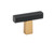 Alno A2905-CHP/MB: 1-3/4" Quadrato Grooved T-Bar Cabinet Knob - Champagne/Matte Black