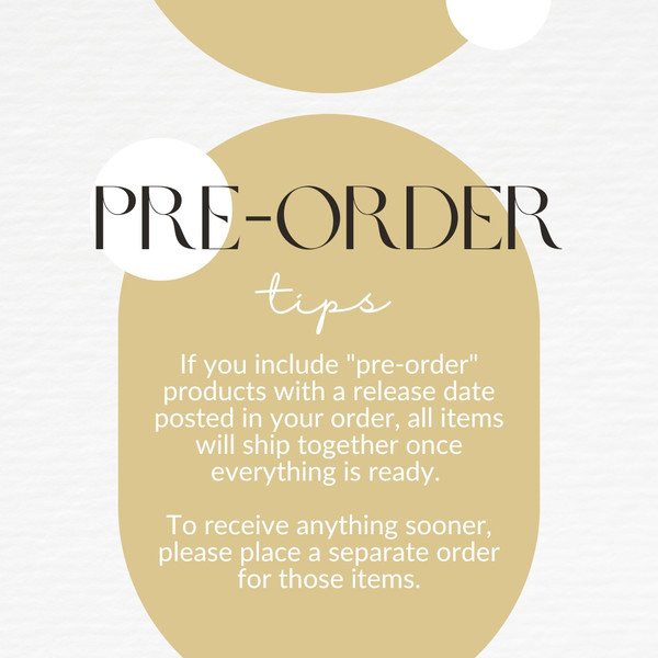 Pre-order Tips! Pre-order Tips!