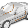 Door Rubber Weatherstrip Seal LH, RH for 1984-1989 Chevrolet Corvette