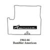 Trunk Floor Mat Cover for 1964-1965 AMC American and Rambler Hardtop, Gray Rubber Material, Made in USA