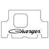 Trunk Floor Mat Cover for 1974 Dodge Charger Hardtop, White Felt Material, Made In USA, Front to Third Row Coverage.