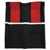 Carpet for 1970 Ford Mustang Fastback Interior with Red Inserts - Molded Nylon Design - Complete Vehicle Coverage Carpet for 1970 Ford Mustang Fastback Interior with Red Inserts - Molded Nylon Design - Complete Vehicle Coverage