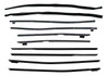 Window Sweeps Felt Kit Belt Line Weatherstrip for 1967 Chevrolet Impala Hardtop - Front Rear Inner Outer Set of 10 Pieces
