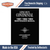 Service Manual for 1961-1963 Lincoln Continental