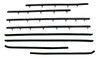 Window Sweeps Felt Kit for Buick Skylark 2 Door Sedan - Quality USA Made Weatherstrip Set, Front Rear Left Right Inner Outer