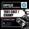 Digital Shop Manual and Resources for 1981 Dodge Colt, Plymouth Champ Digital Shop Manual and Resources for 1981 Dodge Colt, Plymouth Champ