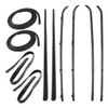 Door Seal Window Sweeps Channel Kit for 1964-1966 GMC, Chevrolet w/ Chrome Bead - 10 Piece Set - Made in USA