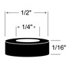 Neoprene Rubber Washer for Ford Vehicles - 1/16" thick x 1/4" ID x 1/2" OD - Product Visual.