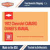 1972 Chevrolet Camaro Owner's Manual - COLOR