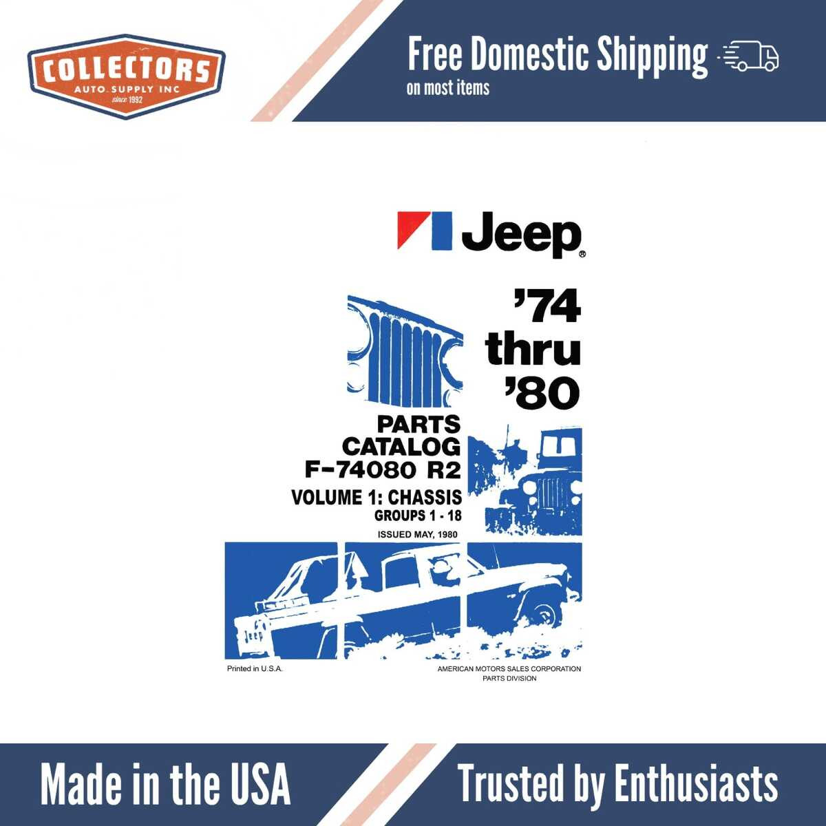 Parts Catalog for 1974-1980 Jeep DPRC-114-74JPB