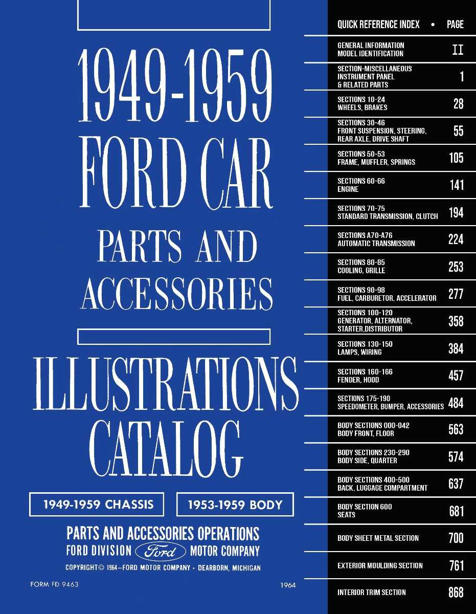 Parts Catalog for 19491959 Ford Car 2 Vol Set DPRF10649PB