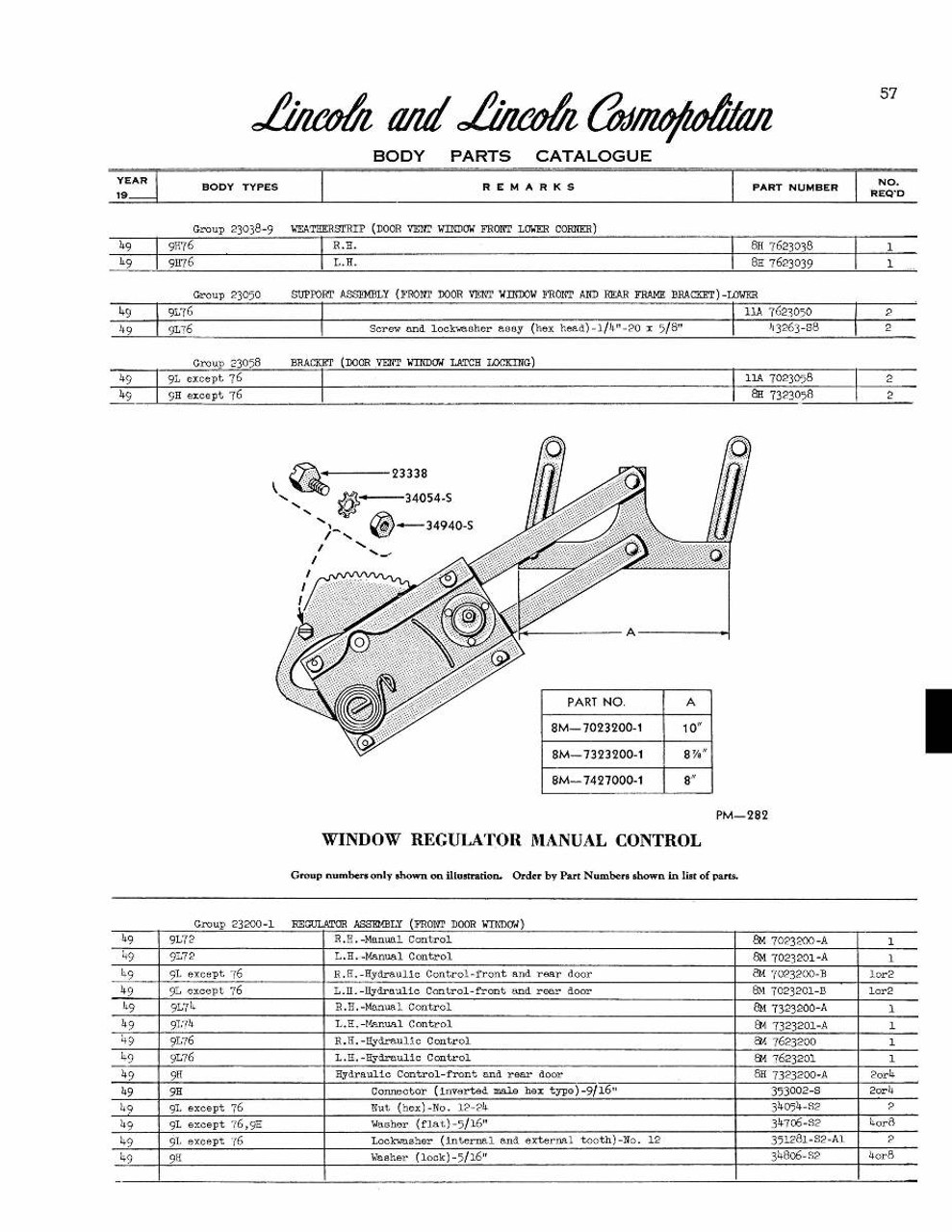 Parts Catalog for 1949 Lincoln DPRF5349LBPB