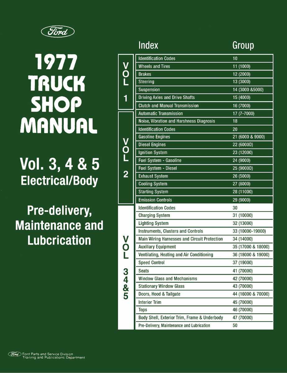 Service Manual for 1977 Ford Truck (5 Vol) DPRF10377TSM