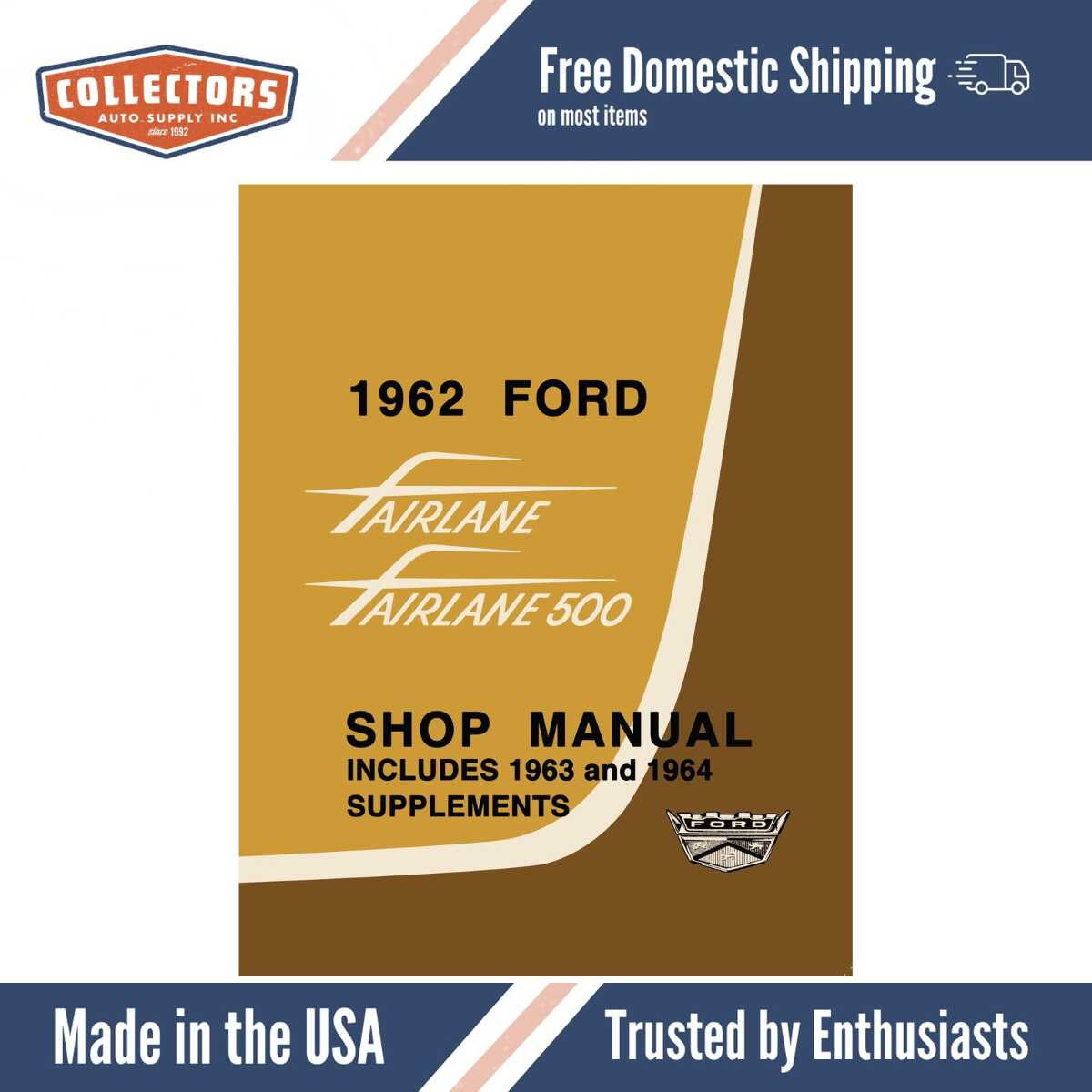 Service Manual for 1962-1964 Ford Fairlane DPRF-31-62SM