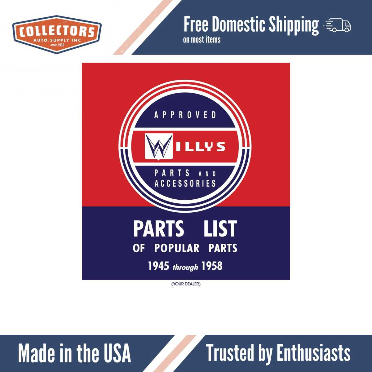 Parts Catalog for 1945-1958 Willys DPRC-133-45WJPLOPP
