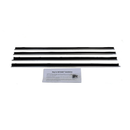 Window Sweeps Felt Kit Belt Line Weatherstrip for 1967-68 Mercury Cougar Black Rear Left Right - Inner Outer Vehicle Seal