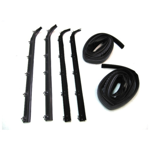 Window Sweeps Channel Kit for 1975-1980 Ford Econoline Van LH, RH - 8 Piece Set - US Manufactured - Smooth Window Movement