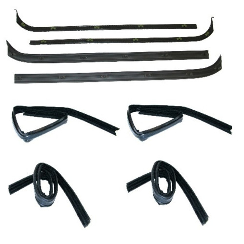 Window Sweeps Channel Kit for 1971-1972 Ford F-Series Vehicles, Left and Right Side, 8 Pieces, US Manufactured