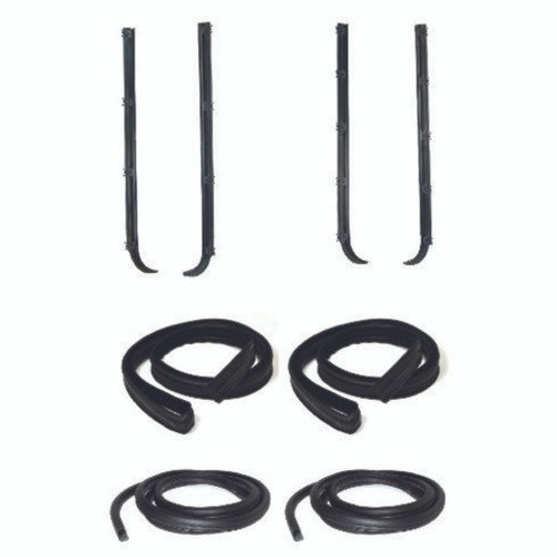 Window Sweeps Channel Door Seal Kit for 1987-1997 Ford F150, F250, Bronco - 8 Piece Set - US Made EPDM Rubber