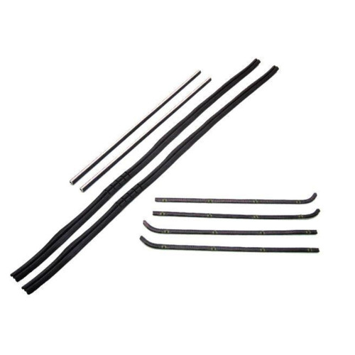 Window Sweeps Channel Kit for 1964-1966 Chevrolet C10, C20, C30 - 8 Piece Set - US Manufactured - Smooth Window Movement