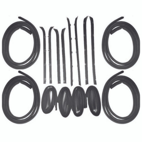 Window Sweeps Channel Kit for Chevrolet and GMC Vehicles, Front, Rear, Left, Right, 16 Pieces, US Manufactured OEM Quality